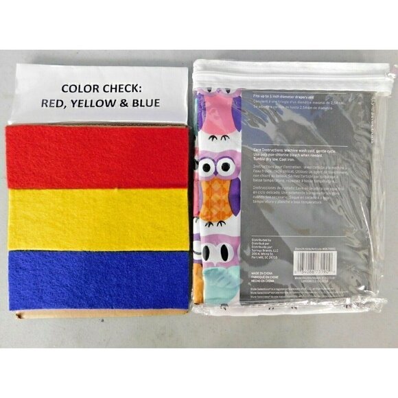 HOME ROD POCKET MULTI COLOR WITH OWLS VALANCE 15 X 50 INCHES, #0670001 - Picture 3 of 4